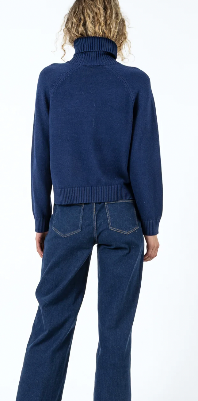 Coster Copenhagen Eclipse Navy Blue Cowl Neck Knit