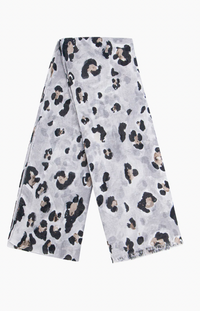 Ruby 67 Raya Grey Leopard Print Scarf