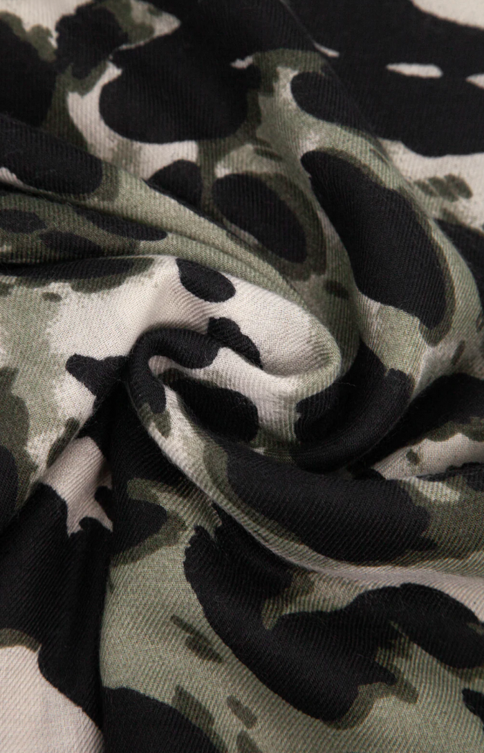 Ruby 67 Mabel Khaki Animal Leopard Print Scarf