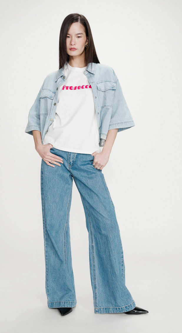 Grace & Mila Vico Fuchsia 'PROSECCO' Logo T-Shirt