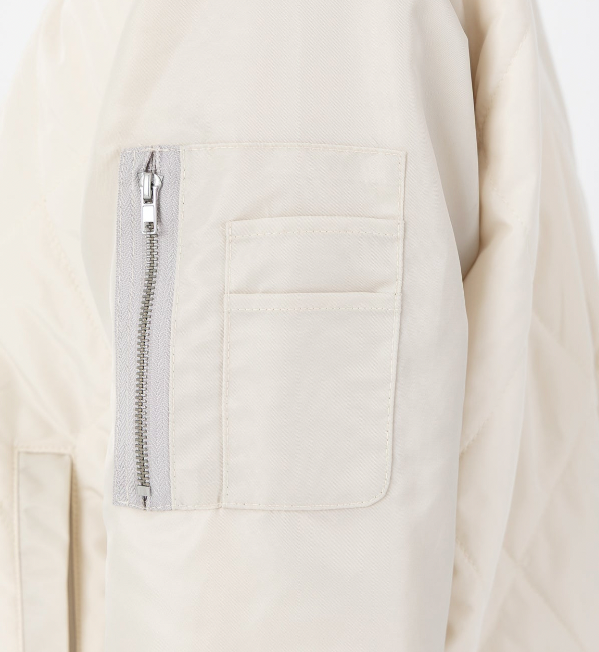 Coster Copenhagen Pearl Cream Quilted Bomber Jacket
