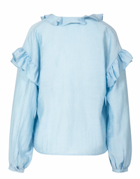 Coster Copenhagen Baby Blue Frill V-Neck Frill Blouse, 261-1296