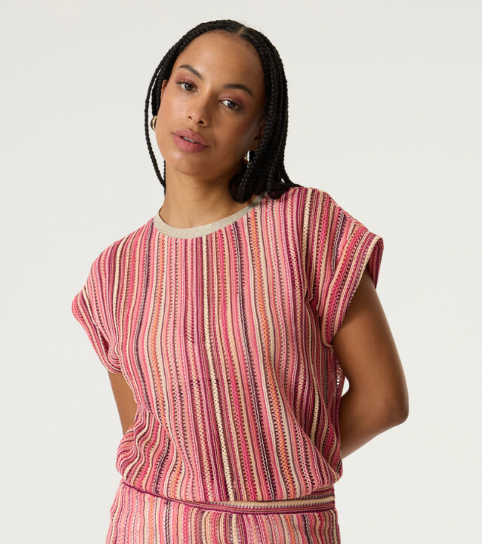 Garcia Coral Crush Patterned Knitted T-Shirt, Q260006