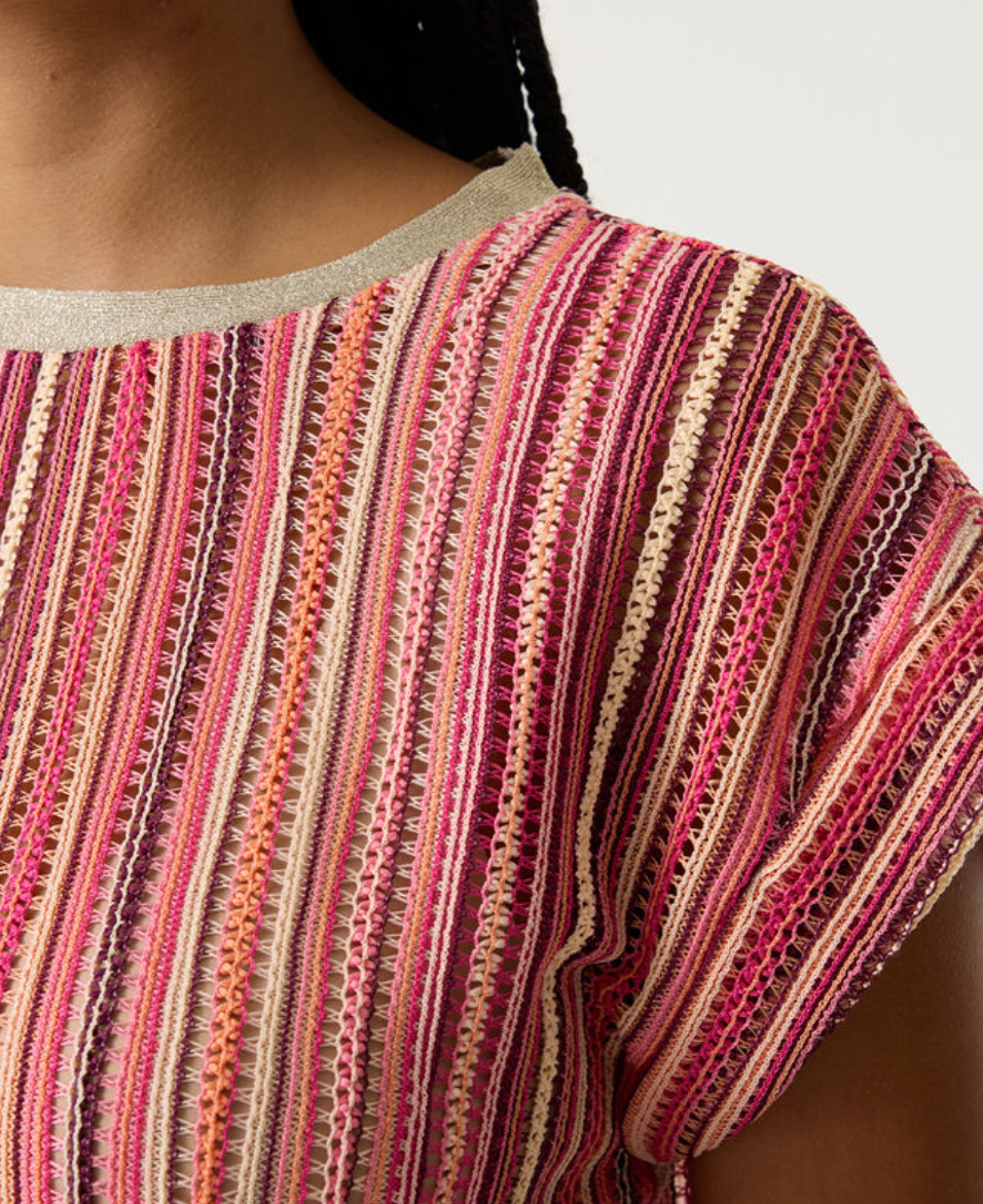 Garcia Coral Crush Patterned Knitted T-Shirt, Q260006