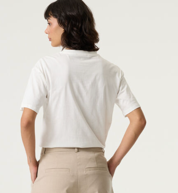 Garcia Off White Logo 'La Dolce Vita' T-Shirt, Q260005