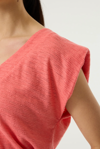 Garcia Coral Crush Textured V-Neck T-Shirt, Q260004