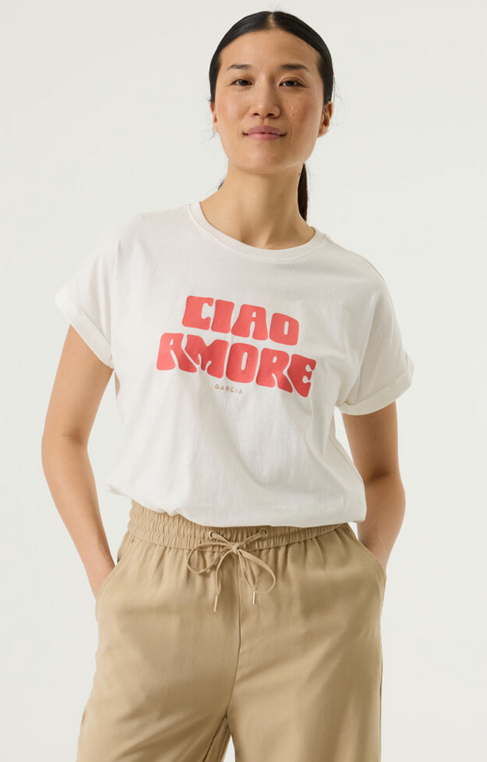 Garcia Off White Ultimate Basic 'Ciao Amore' T-Shirt