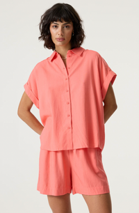 Garcia Coral Crush Linen Oversized Blouse, Q260032