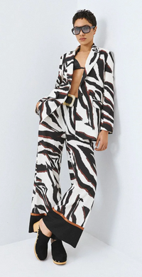 Access Fashion Zebra Printed Single Breasted Blazer, 63-1009