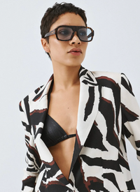 Access Fashion Zebra Printed Single Breasted Blazer, 63-1009