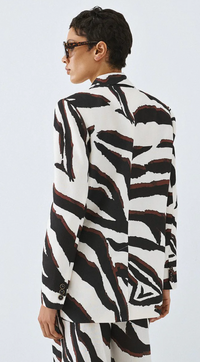 Access Fashion Zebra Printed Single Breasted Blazer, 63-1009