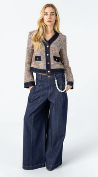 Coster Copenhagen Boucle Jacket with Denim Detailing, 264-8400