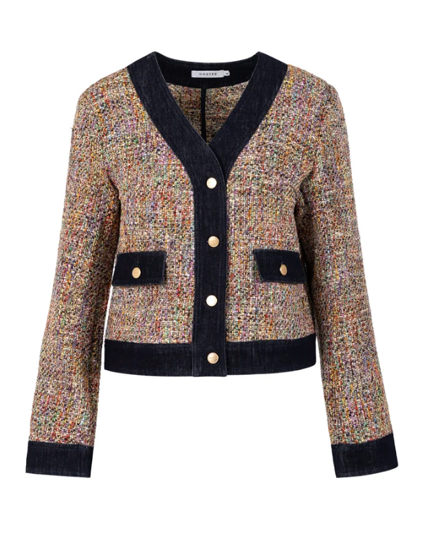 Coster Copenhagen Boucle Jacket with Denim Detailing, 264-8400