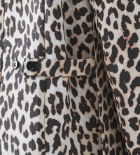 Access Fashion Leopard Print Single Breasted Blazer with Button Detailing, 63-1055