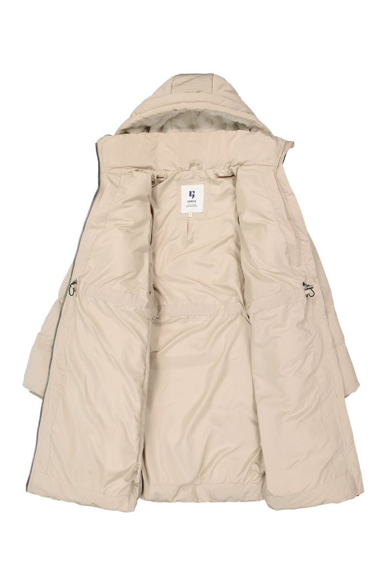 Garcia Ultimate Iconic Sandstone Puffa Coat with Fur Lined Hood, GJ400906