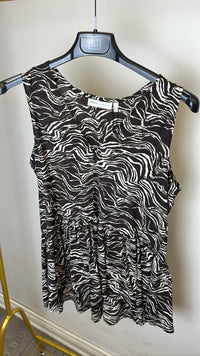 InWear Vagga Truffel Scratchy Zebra Print Top