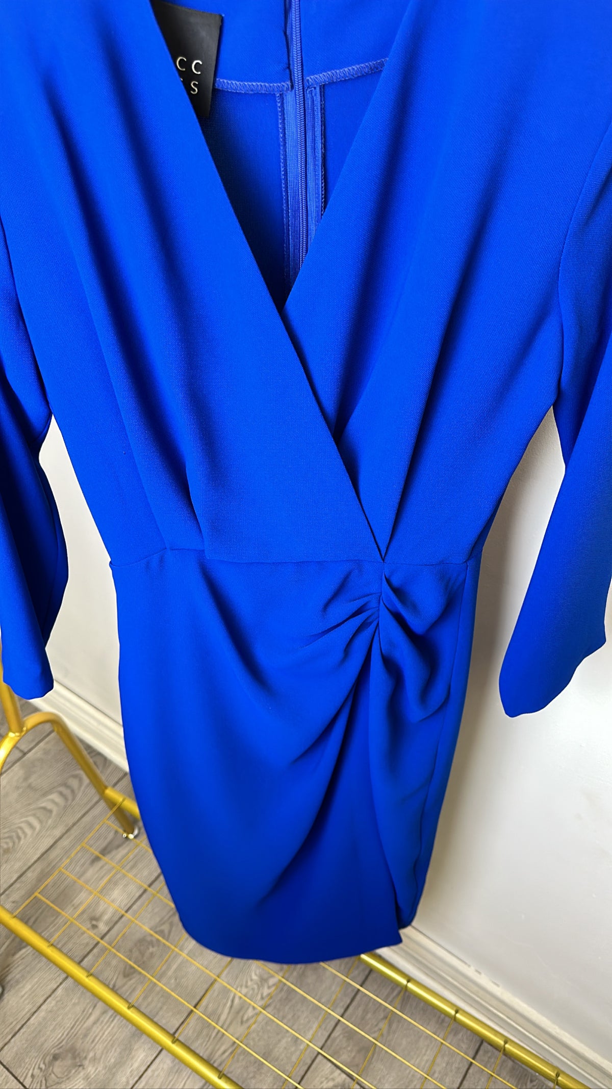 Access Fashion Cobalt Blue Ruched Midi Dress