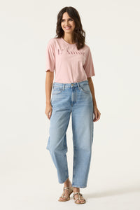 Garcia Dusky Pink Lace Logo 'L'Amore' T-Shirt, N260208