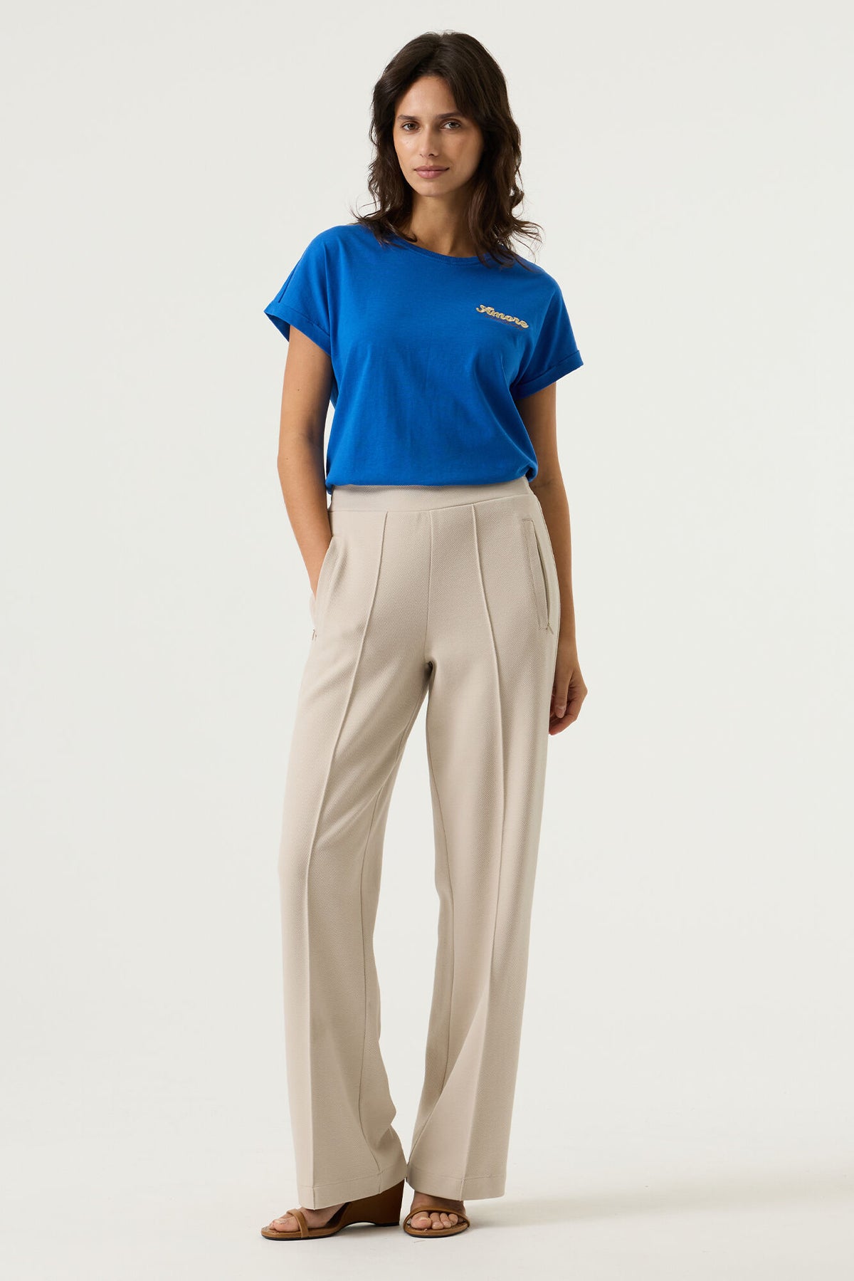 Garcia Summer Cobalt 'Amore' Logo T-Shirt, O260001