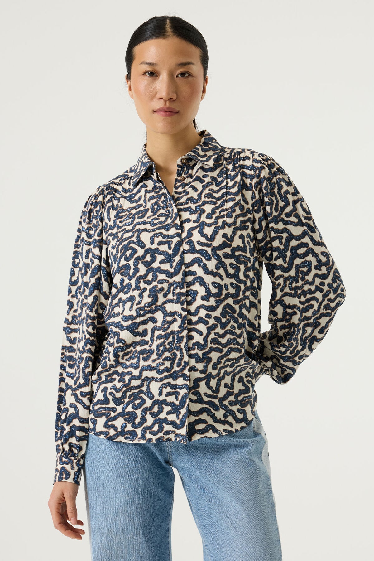 Garcia Summer Cobalt Abstract Printed Shirt, O260031