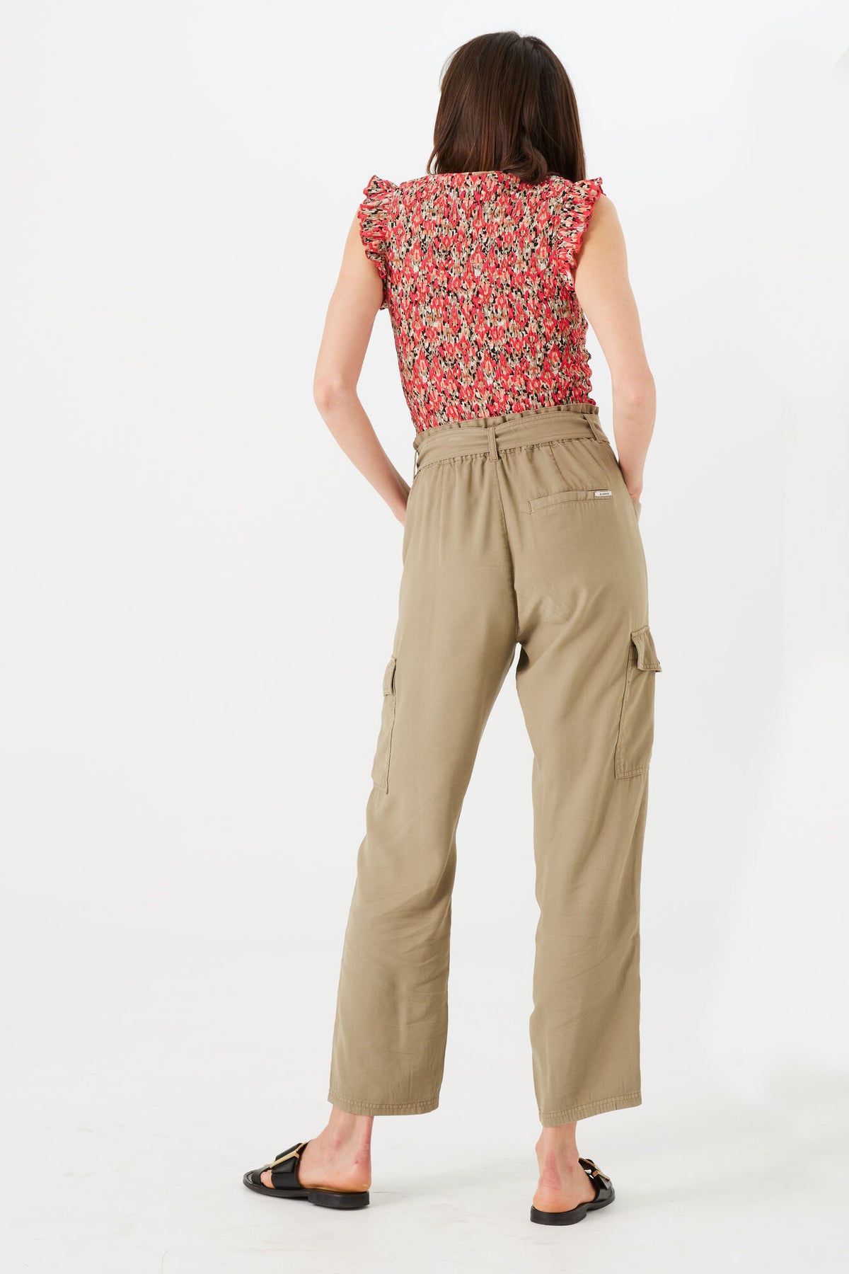 Garcia Khaki Highwaisted Cargo Trousers, O40112