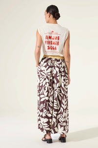 Garcia Cream Cap Sleeve Logo T-Shirt, P260209