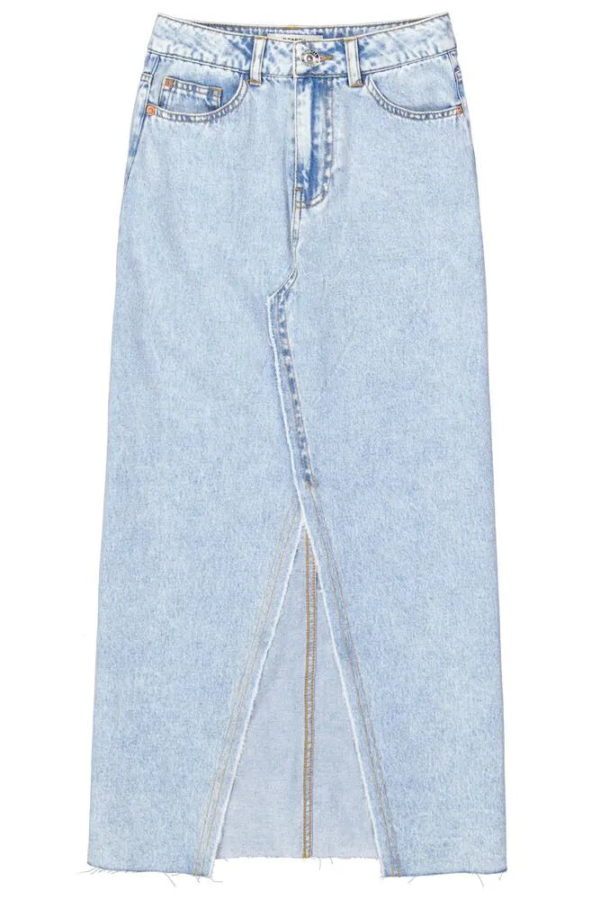 Garcia Bleached Denim Wash Midi Skirt, P42727