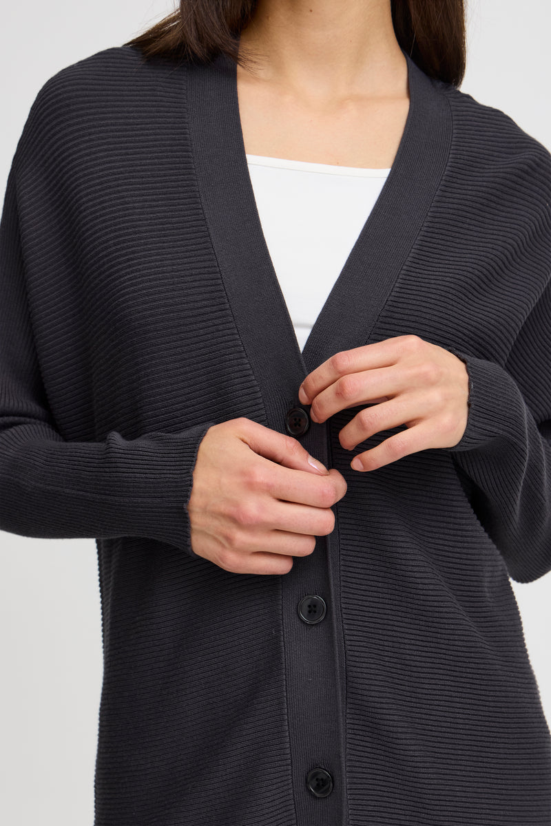 Fransa FrLala Phantom Grey Supersoft Button Cardigan