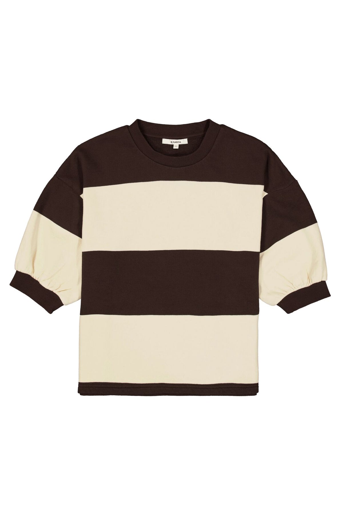 Garcia Hazel Bloom/Cream Striped Fleece Lined Oversized Sweatshirt, T260261