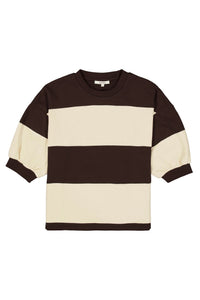 Garcia Hazel Bloom/Cream Striped Fleece Lined Oversized Sweatshirt, T260261