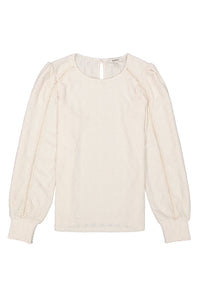 Garcia Cream Broderie Anglaise Supersoft Jersey Blouse, T40210