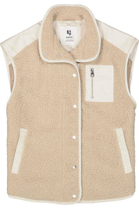 Garcia Nomad Beige Oversized Teddy Gilet, T40293