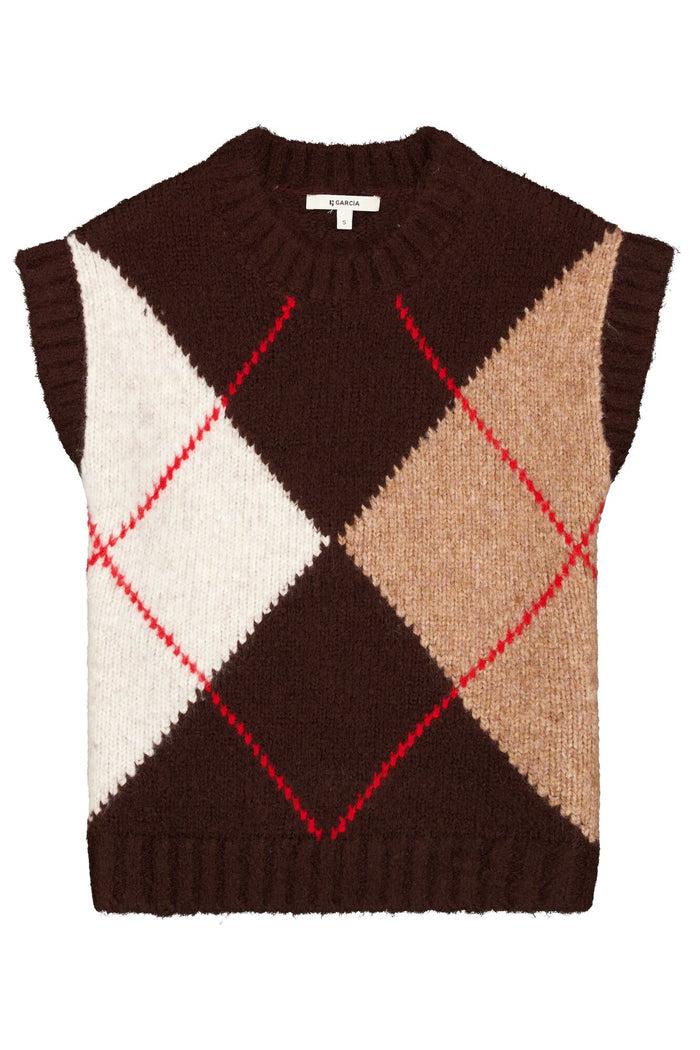 Garcia Hazel Bloom Argyle Knitted Vest, U260048