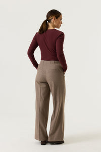 Garcia Rosewood Burgundy Long Sleeve Supersoft Fitted Top