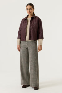Garcia Bordeaux Faux Leather Shirt Jacket,  V260292