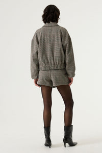 Garcia Burgundy Check Bomber Jacket