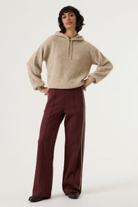 Garcia Bordeaux Burgundy Sports Luxe Wide Leg Joggers,  V260315