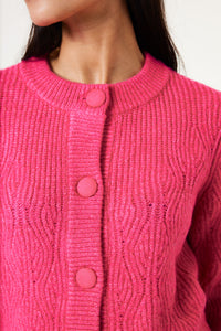 Garcia Bright Rose Pink Knitted Supersoft Cardigan, V40252