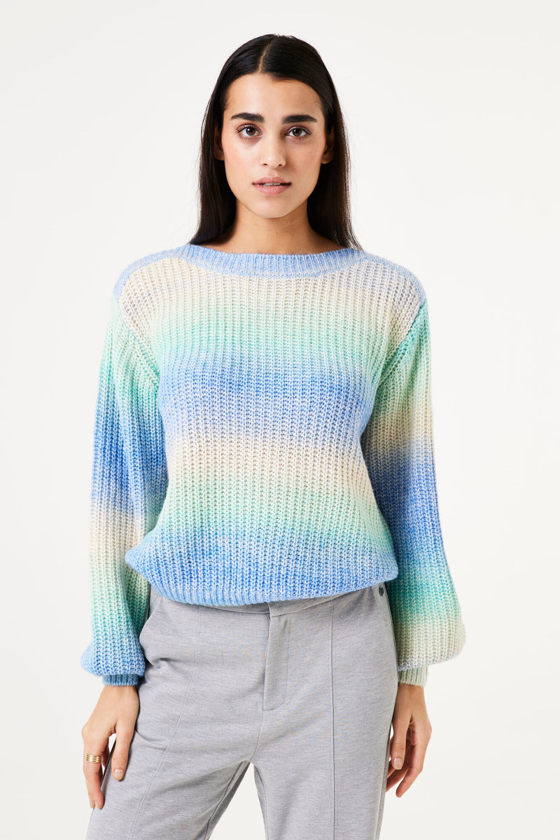 Garcia Bold Blue Ombre Knitted Jumper