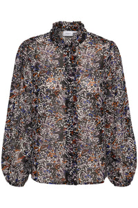 Saint Tropez Santana Ice Peacock Art Printed Blouse, 30512354