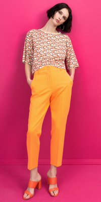 Access Fashion Orange Crepe Cigarette Trousers, 33-5040