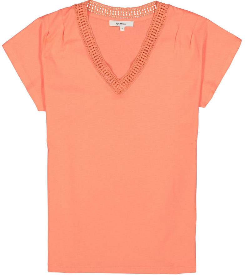 Garcia Emberglow V-Neck Embroidered T-Shirt, Z0010